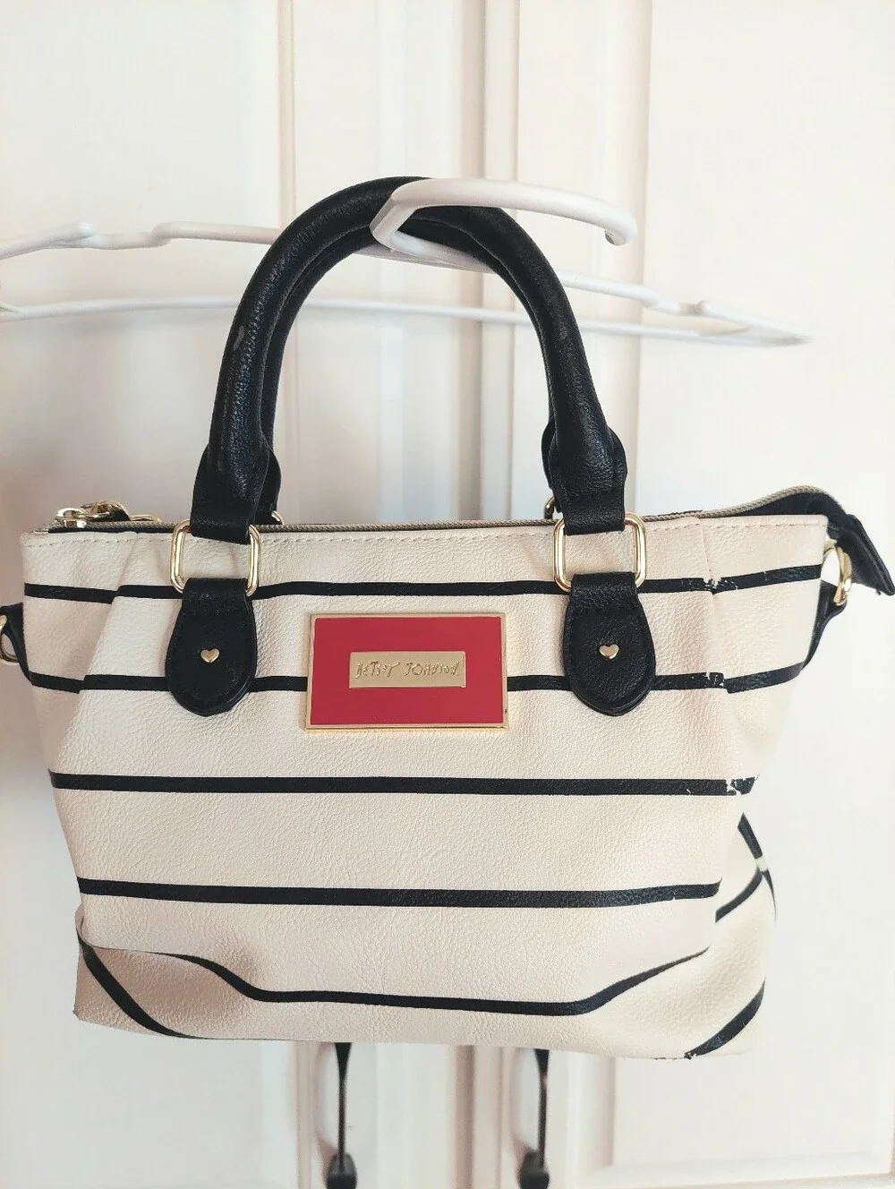 XOX Betsey Johnson Pinch Satchel in Stripe